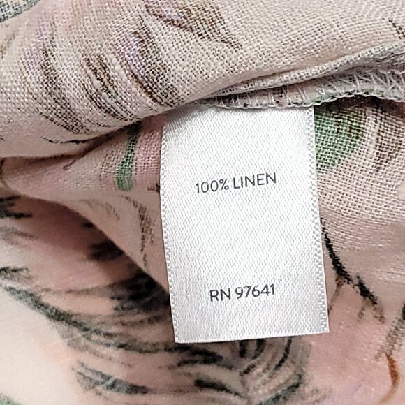 NWT J Jill Love Linen Women V-Neck Flounced Long Sleeve Tunic Size XL Palm Print - Picture 10 of 11